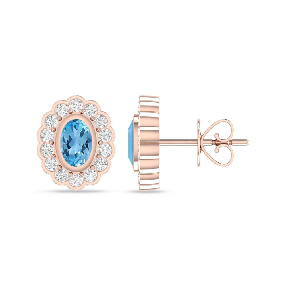 Rose Gold - Blue Topaz